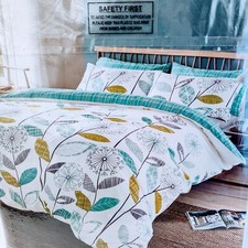 Dreamscene Premium Allium Teal Double Bed Half Sheet  Pillow Case Set