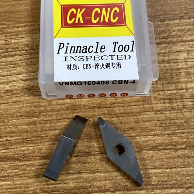 2PCS  VNMG160408 VNGA 332 CBN-4 superhard boron nitride CBN HRC60 Hardened Steel