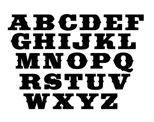 Alphabet - WESTERN / Cowboy Letter Set - Vinyl Decals - Select Color & Size