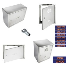 Sportello Contatore Gas-Acqua Cassetta Acciaio Zincato Portello Inox