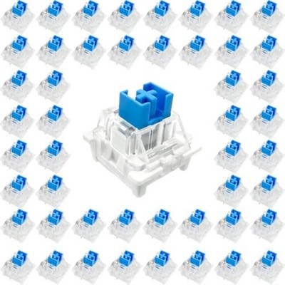50 Stück 3 Pin Blau Taktile Mechanische Schalter mit Tastenkappenabzieher für