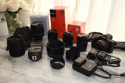 Sony Alpha a7 III Full Frame Bundle w/ 5 Lenses, Flash, Batteries, Chargers
