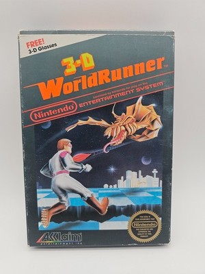 3-D WorldRunner (1987 Nintendo Entertainment System NES) Box and game