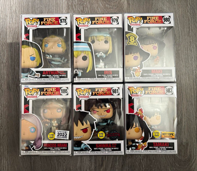 Fire Force Funko Pops, Lot of 6 in protectors