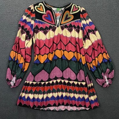 knee length dresses for ladies Black Hearts Ikat Mini Dress  FARM Rio