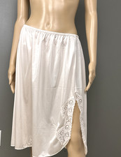 Vintage Bali Half Slip Skirt Plus Size 2X Walking Slit Lace USA Dusty Pink Beige