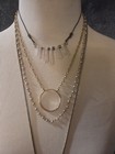 Lot of 4 Elegant Quaint Vintage Necklaces, Rose Quartz, Lariat, Faux Pearls — photo 2