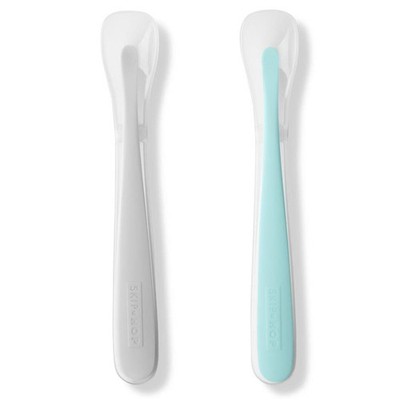 Skip Hop Breilöffel Set 2 Stück grau türkis Babylöffel Kinderlöffel Fütterlöffel