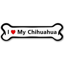 Magnet Me Up I Love My Chihuahua Dog Bone Car Magnet - 2x7 Inches Magnetic Decal