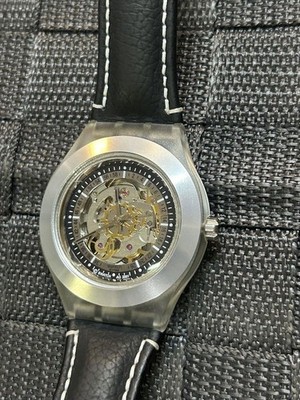 Swatch Irony Diaphane Watch Skeleton Back Quartz Casual Fashion Watch