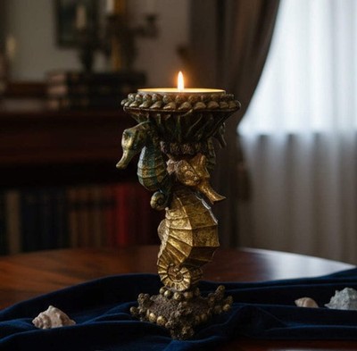Buy One Get One Free 11'' Ceramic Seahorse Candleholder |16-3|
