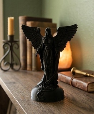 Dark Angel Statue   Gothic Winged Sculpture Deko
