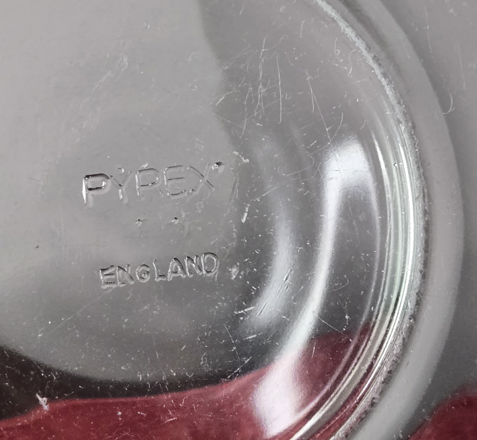 VINTAGE PYREX ENGLAND CLEAR GLASS TEARDROP MEASURING BOWL LITERS/PINTS