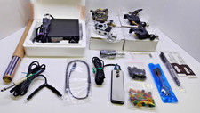 Tattoo Machine Kit 4 Heads Power Supply Needles Tips Transfer Paper NEW