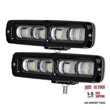 2PCS 80W 8,000LM Fog Light Off Road Lights Flush Mount 6 Inch LED Light Bar