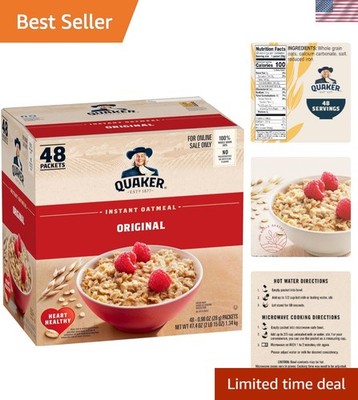 Single-Serving Quaker Instant Oatmeal,  Flavor, 48 Individual Packets