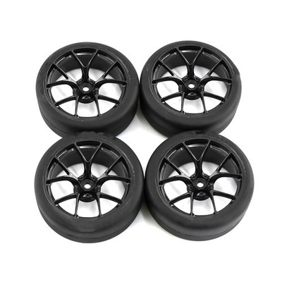 65mm RC Car Tires Wheel Rims 12mm Hex Hub For Tamiya TT01 TT02 XV01 HPS HPI 1/10