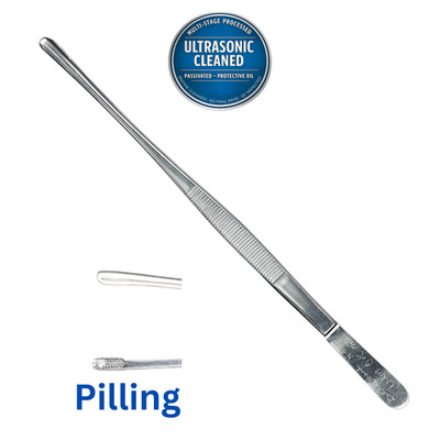 Pilling 34-2915 Davis Tissue Forceps, Serrated Cup, Straight, 10-1/8''