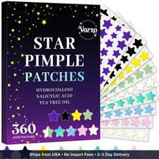 360 Count Star Pimple Patches Hydrocolloid Salicylic Acid Tea Tree Oil Blemish