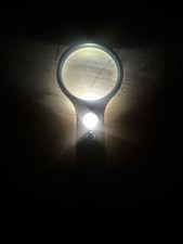 30X Jumbo Handheld Magnifying Glass w/ 12 Bright LED Light Illuminated Magnifier