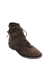 Vince Camuto Womens Suede Zip Up Tokode Ankle Boots Brown Size 7.5 Medium