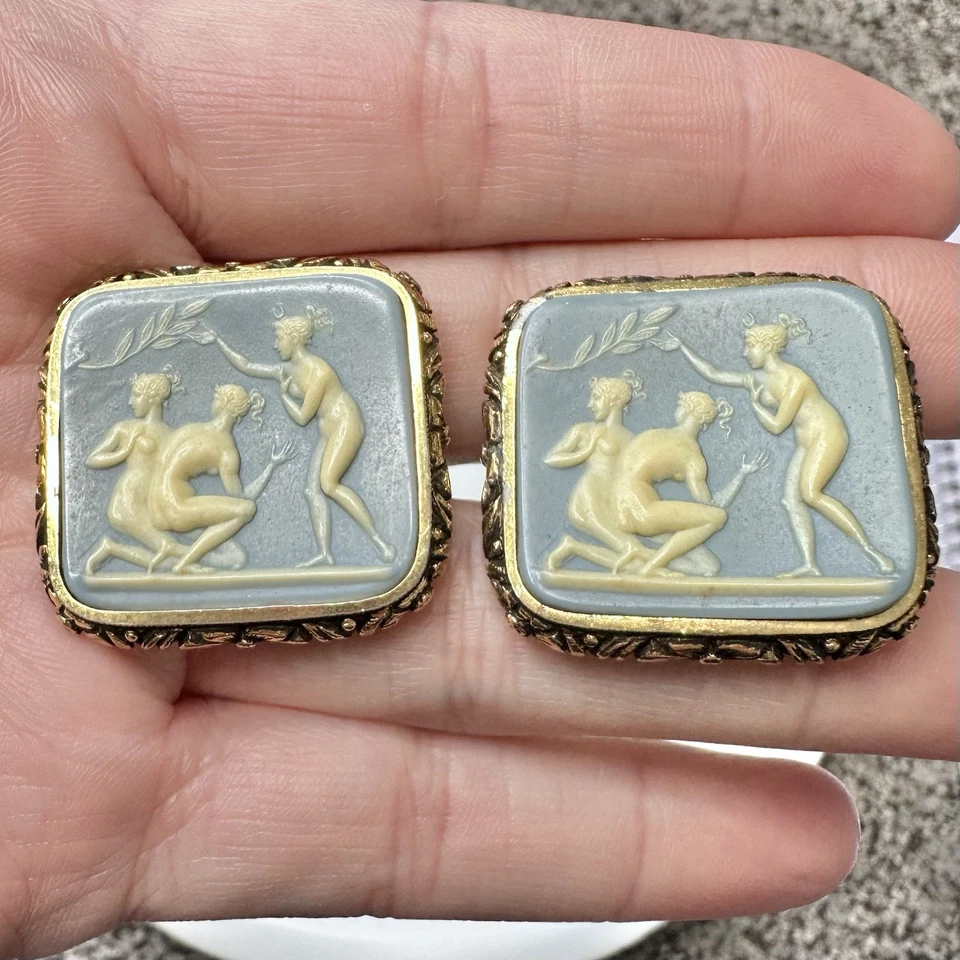 Gemelos DANTE Vintage Tono Dorado Escena Griega Museo Obra Maestra Usados en Excelente Condición Azul Foto 2 de 4