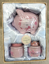 Baby Connection 4-Piece Keepsake Set Piggy Bank Photo Box Tooth  Curl NIB