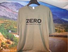 T-Shirt Zero Motorcycles XXL Mens Olive Heather Electric 100% Electric NWT L5