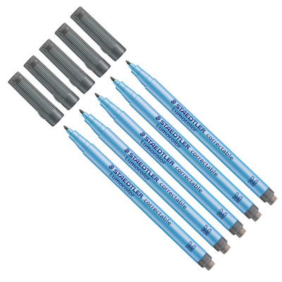 5x Staedtler Lumocolor correctable NonPermanent Flipchart Marker schwarz 305 M-9