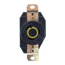LEVITON 2310 LOCKING SINGLE RECEPTACLE, 2P, 3W, 20A, 125V, BLACK