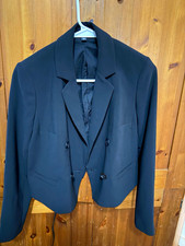 Express Black Cropped Blazer XS Notch Lapel Single-Breasted Two-Button