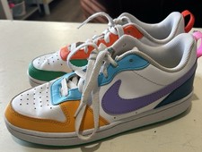 Nike Court Borough Low RC BG Kids Casual Shoes Multi-Color Size 6Y EUC Colorful