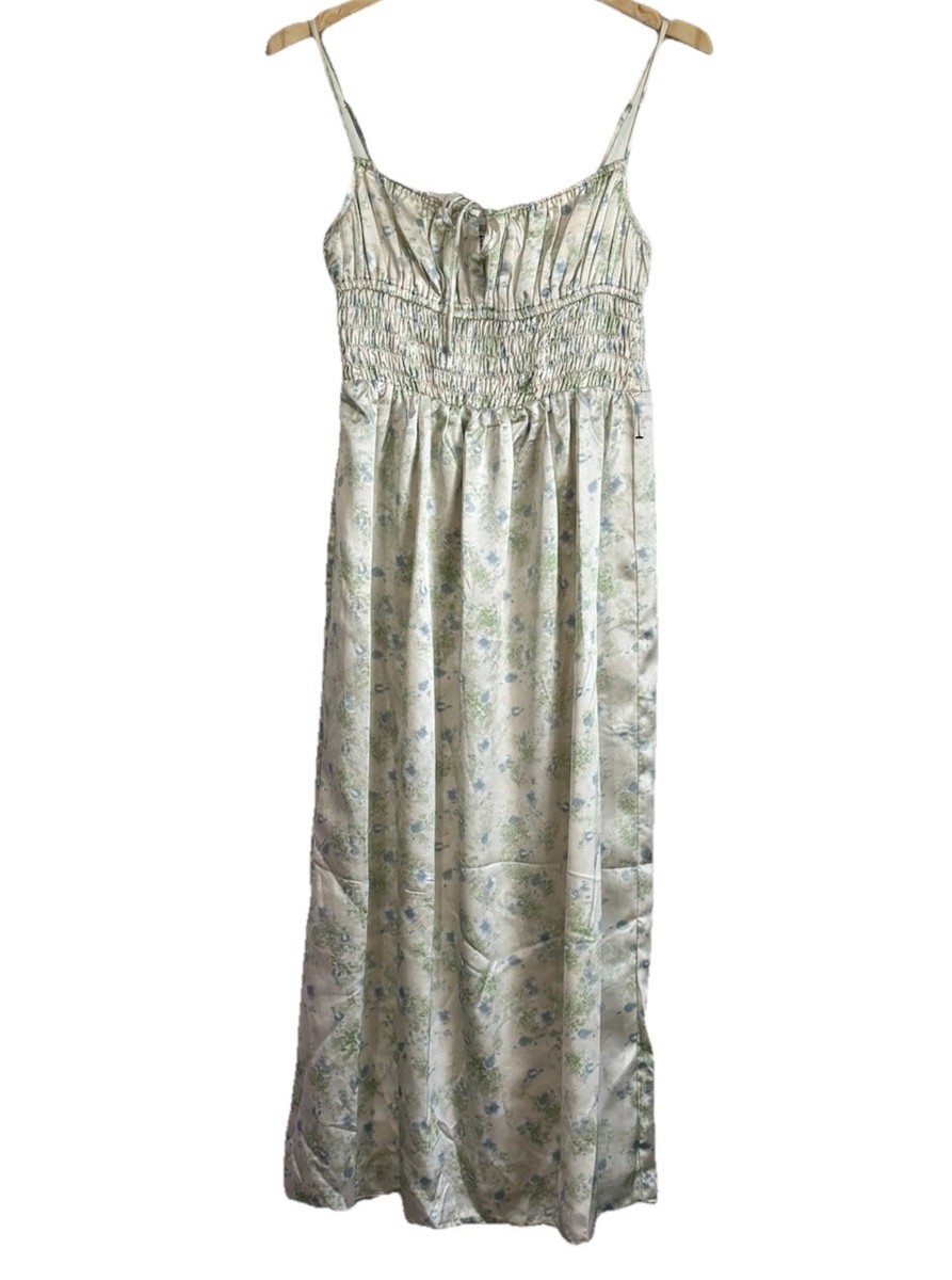 astr the label tie front midi dress ASTR the Label | Fen Floral Tie-Strap Ruffle Midi Dress in Off White Purple Fl