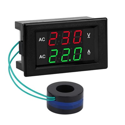 Volt Amp Meter, AC 500V 100A Digital Voltmeter Ammeter Panel, 0.39 Inches LED 2I