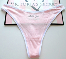 VICTORIA'S SECRET PINK Cotton High Leg Thong Panty VS Angel Pink Let's Get Wild