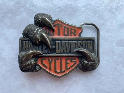 Boucle de Ceinture Harley Davidson Vintage 1991 Baron USA H407 Serre Aigle - Photo 1/2
