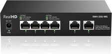 6 Port 10G Managed Ethernet Network Switch 2 x 10G RJ45 4 x 2.5G Base T Ports