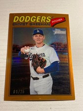 2026 Topps Heritage Chrome Orange Refractor /25 Emmet Sheehan Dodgers 178