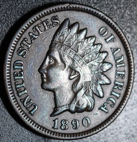1890 INDIAN HEAD CENT - With LIBERTY & DIAMONDS - XF EF