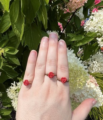 Wire Wrapped Rose Ring