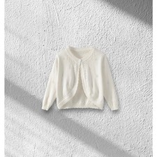 NWT Girls Knit Cropped Bolero Shrug Long Sleeve Open Front Cardigan, 6M