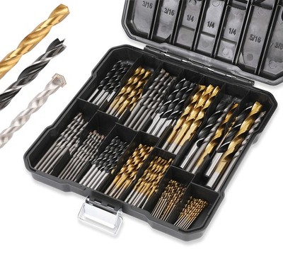 PLATINUMEDGE 140PC Multipurpose Drill Bits Set, 88PC Titanium Twist Drill Bit...