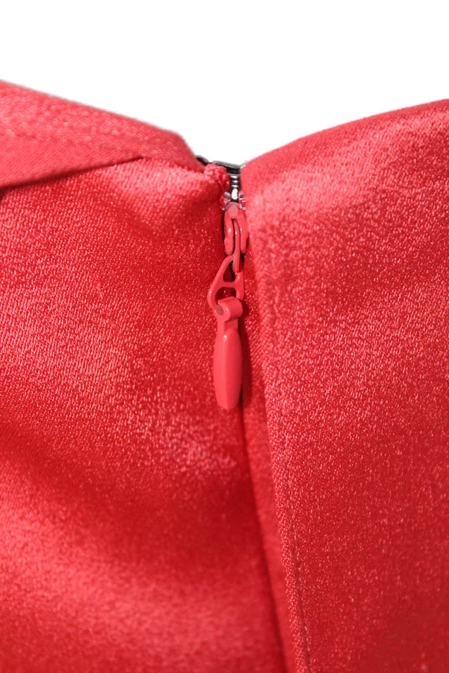 Vestido de noche Halston para mujer en capas cuello cuadrado cremallera sin tirantes rosa talla 8 Foto 4 de 4