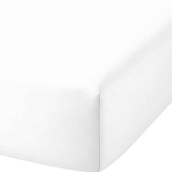 Drap housse 140x190 cm en bambou métis blanc pour lit deux places