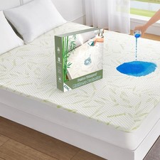 King Mattress Protector Waterproof Mattress Pad Washable Bamboo Rayon Mattres...