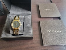 Gucci ladies womans rare gold vintage classic wrist watch box booklet 8000L