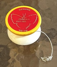 Duncan Butterfly Yo-Yo Vtg 1970's Yellow Red/White Yellow Very Rare Color Combo