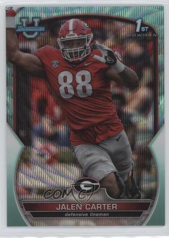 2022 Bowman U Chrome Aqua Wave Refractor 259/299 Jalen Carter #37 00em