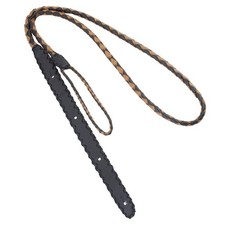 Henry Heller Black and Brown Bolo Braided Leather Mandolin Strap HPMAN-01