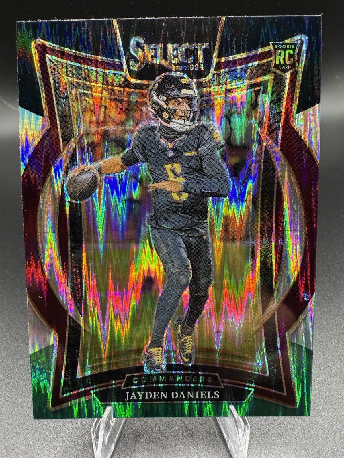 Jayden Daniels RC Black Green Shock Prizm #26 2024 Select Concourse Rookie